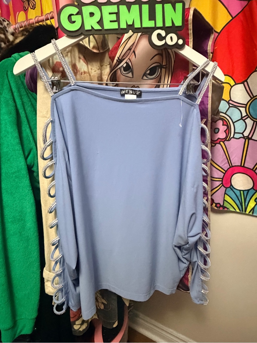 VENUS Light Lavender Strap Top with Decorative Detail